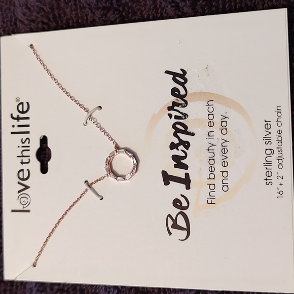 New Love this Life Be Inspired Sterling Silver 16"*2" adjustable chain - Picture 1 of 3